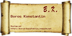 Boros Konstantin névjegykártya